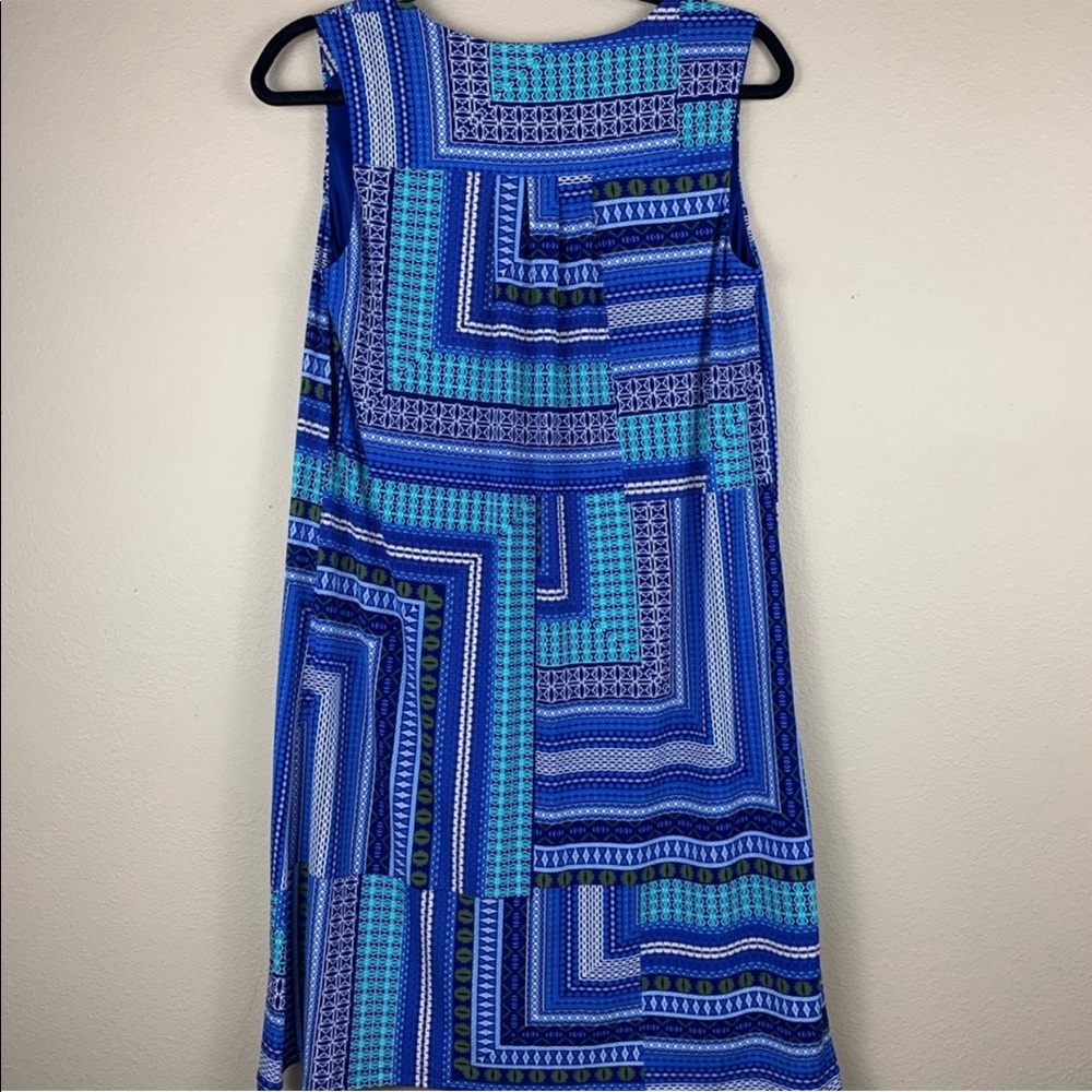 • Luxology • Blue Geometric Shapes Shift Dress - Picture 3 of 4